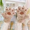 1 Pair Winter Women Bear Palm Paw Plush Gloves Lovers Plushclaw Glove Fluffy Cat Paw Full Finger Gloves Contains Plush Inside