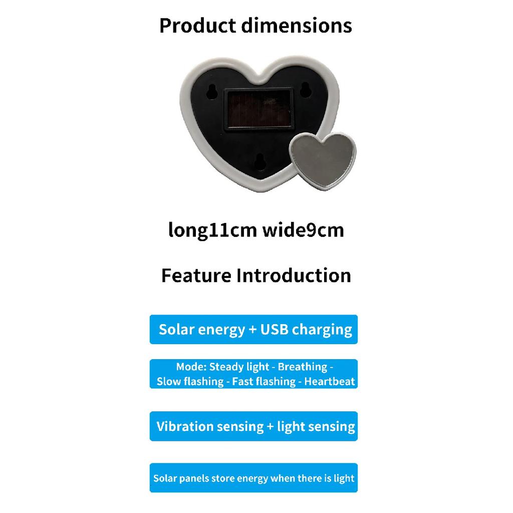 LED neon lights, car triangle windows, solar heart lights, car windows, heart-shaped glowing ambient lights car decoration light
