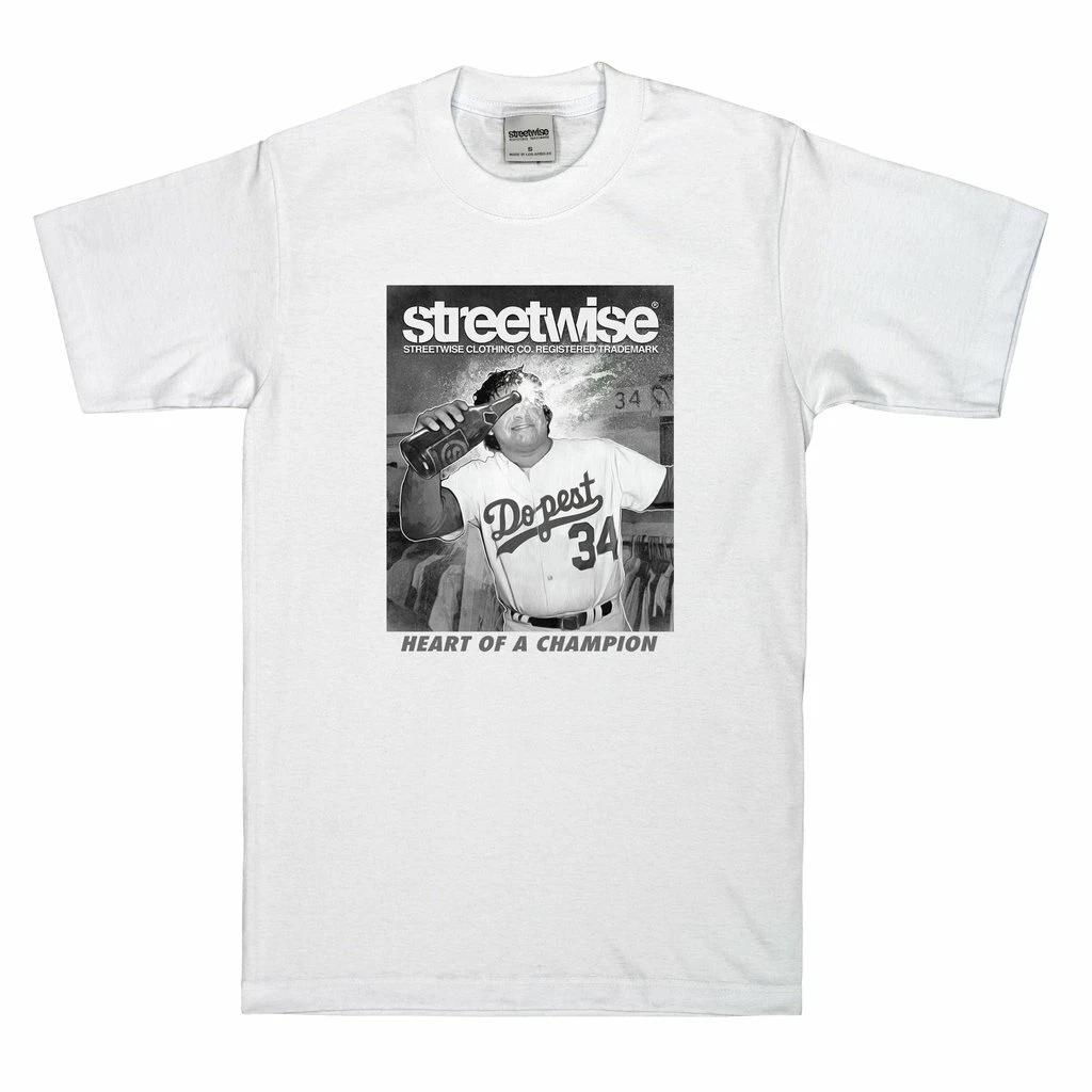 STREETWISE HEART CHAMPION T-shirt Fernando Valenzuela Tee Men s White NWT L