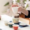 Portable Ceramic Travel Tea Set - Outdoor, Camping, Custom Souvenir Tea Brewing Kit with Kuaike Cup