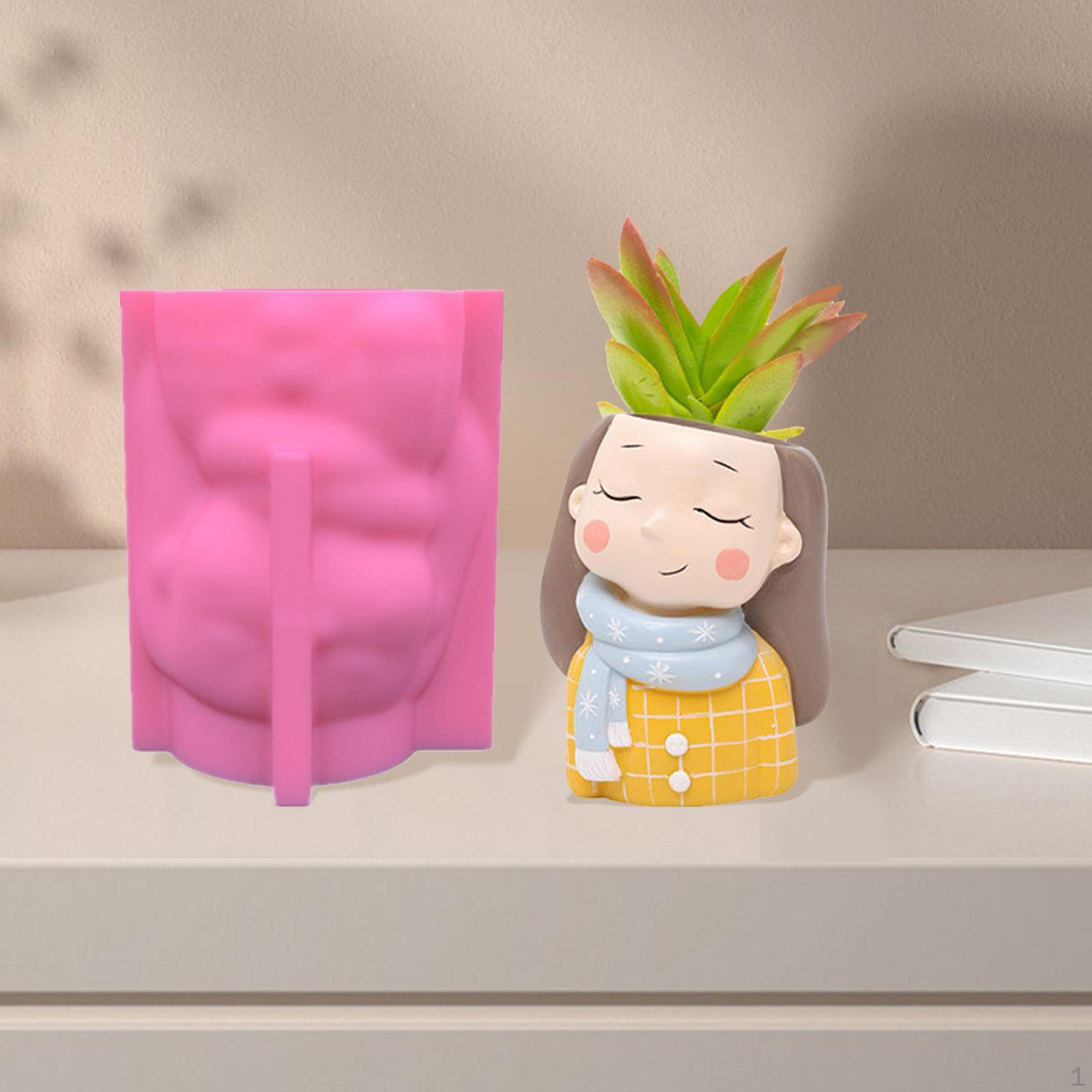 

Силикон для головы девушки, кашпо из полимера для литья эпоксидной смолы, горшки для горшков ручной работы, художественные поделки