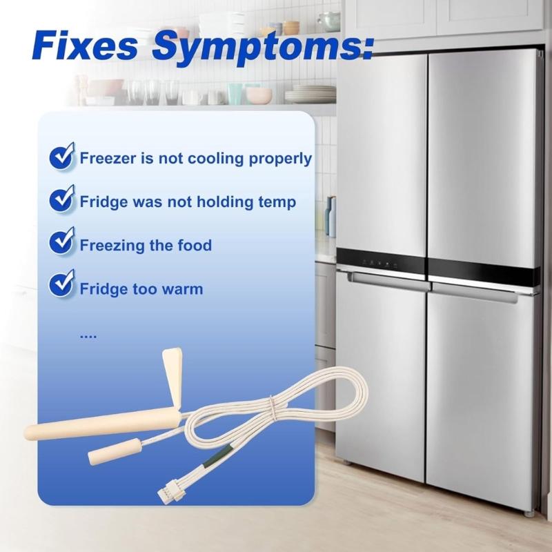 Refrigerator Thermistor 242278801 Round Head Temperature Detector Replacement Temperature Sensor for Refrigerators