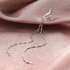 1pc Minimalist Metal Butterfly Wing Tassel Earring, Long Chain Ear Clip Style Jewelry for Women, Daily Decoration