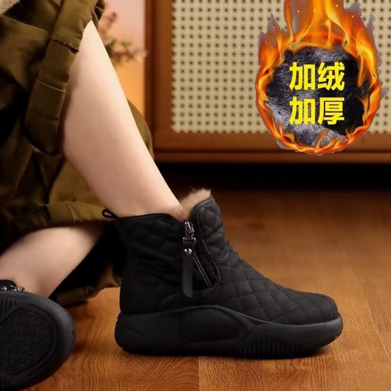 Cotton Shoes Women's Winter Velvet 2025 Winter New Thick-soled Fur Integrated Snow Boots Casual Non-slip Thickened Warm Shoes