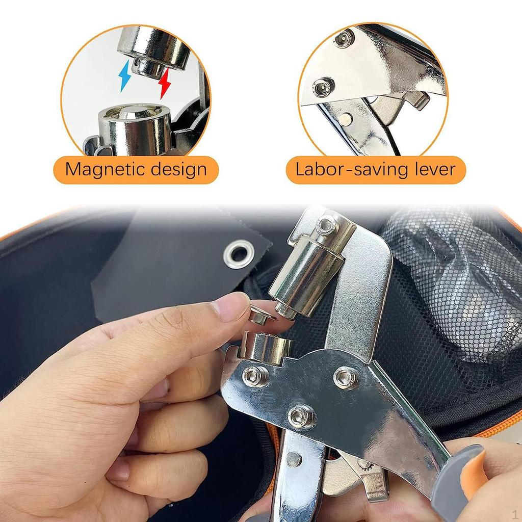Grommets Hole Punch Plier Set Grommet Press Kit Anti Skid Portable with 6mm for DIY Craft