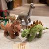 Dinosaur Plush Toy Set: Stegosaurus, Triceratops, Velociraptor, T-Rex Dolls - Fun for Kids!