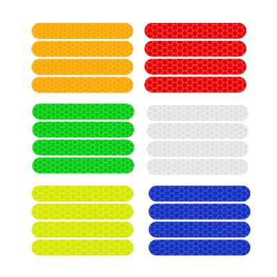 4 Stück/Set Reflektierende Aufkleber Bunte Motorradhelm-Aufkleber Reflektorbandstreifen Reflektieren alle Lichtquellen Sicherheitswarnung