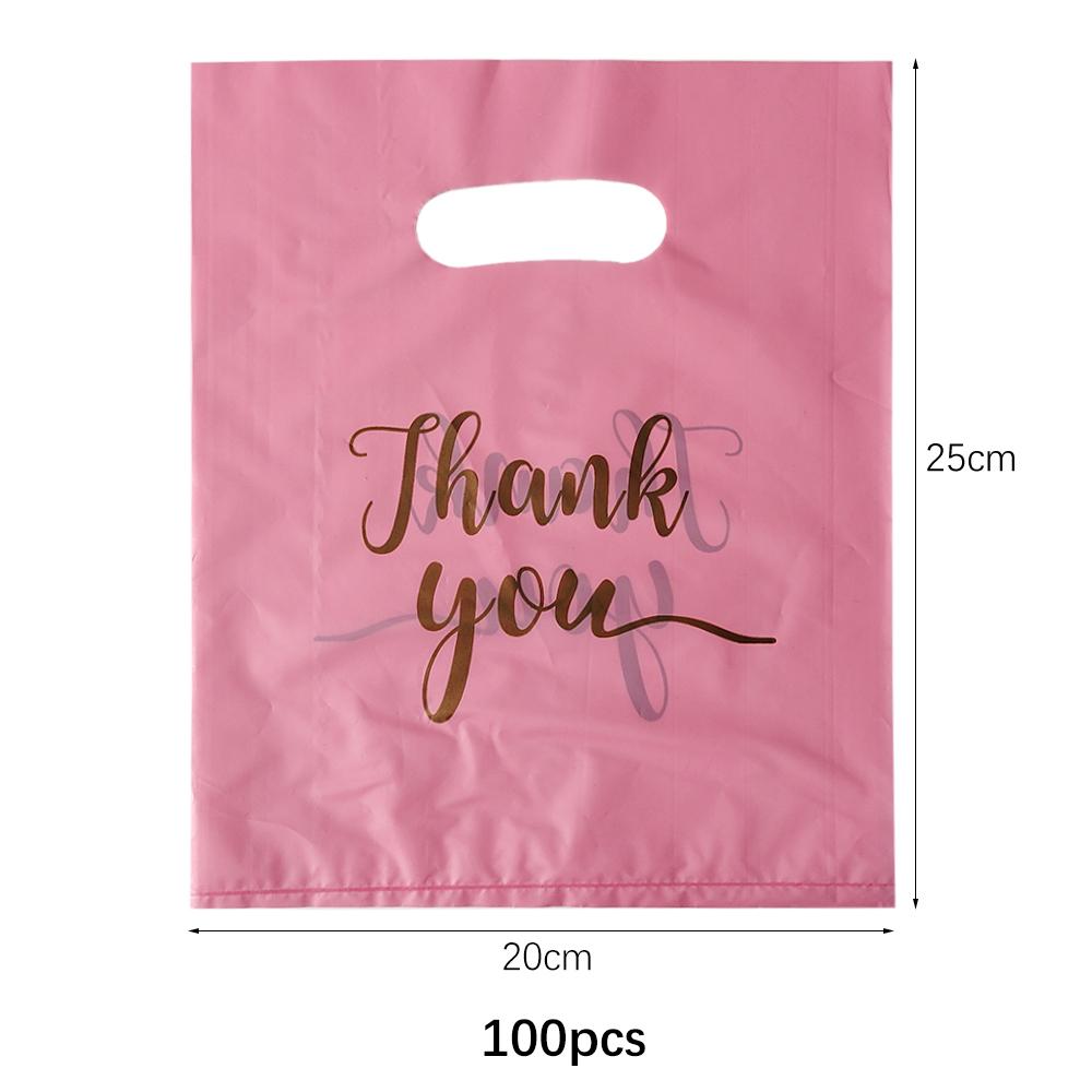 Thank You Gift Bag Plastic Black White Pink Candy Cookie Packing Bag for Wedding Birthday Thanksgiving Party Decoration Supplies