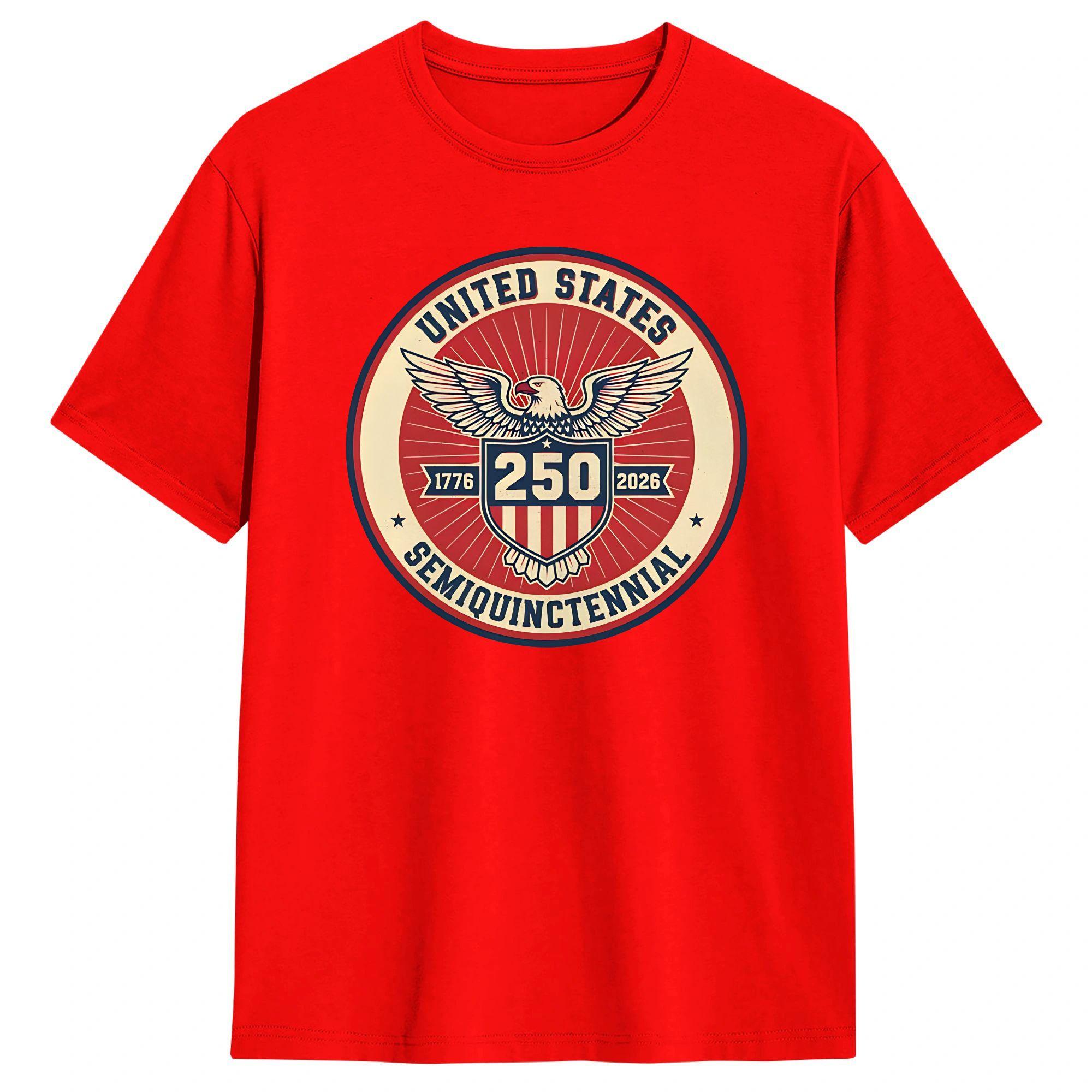 

USA 250 Semiquincentennial 17762026 Eagle T Shirt Summer 100 Cotton TShirts For Men Casual Tee Shirt ShortSleeve Y2K Tops S