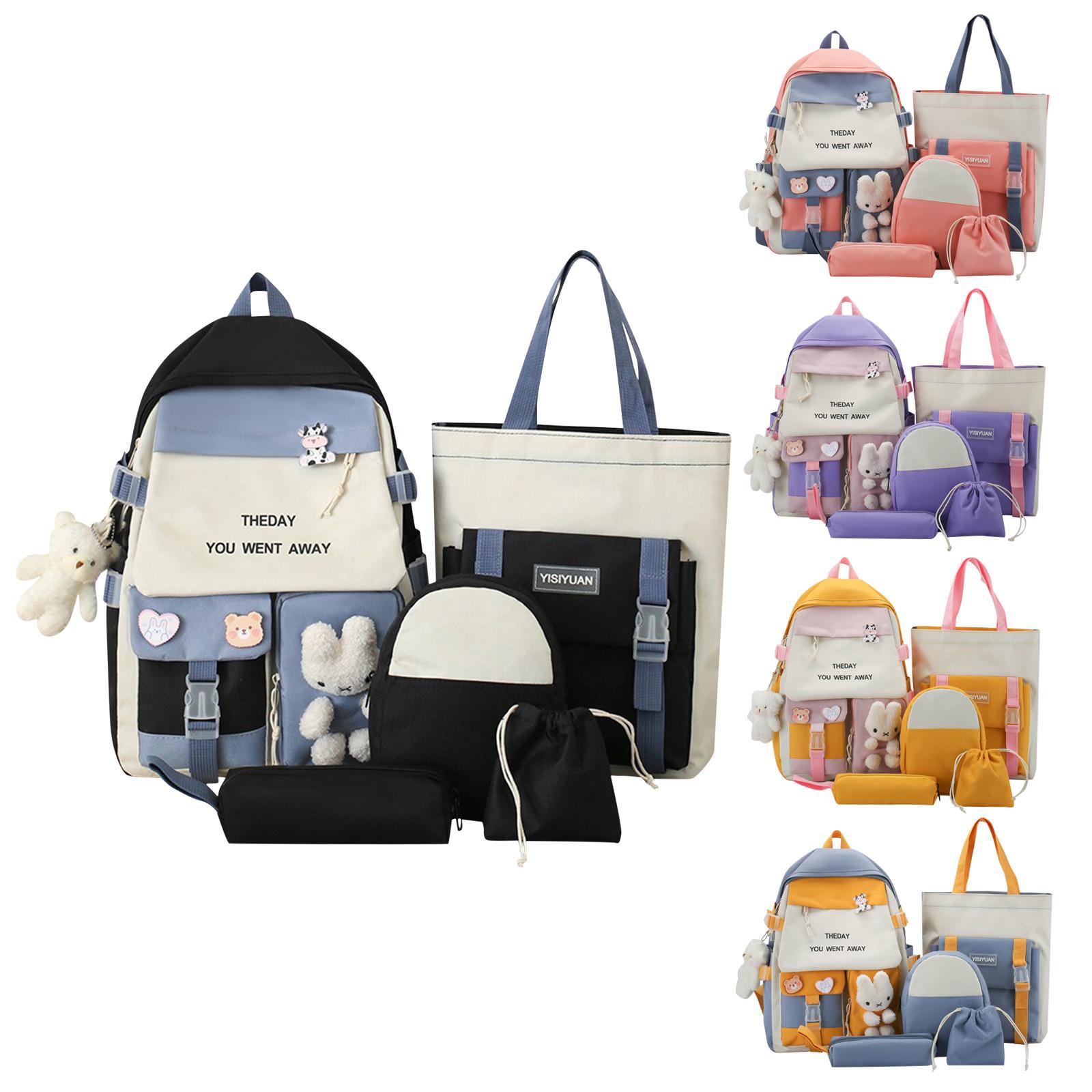 

Рюкзак для школьников средней и младшей школы большой вместимости, набор из четырех рюкзаков, новинка 2023 года, студенческий корейский контрастный повседневный рюкзак