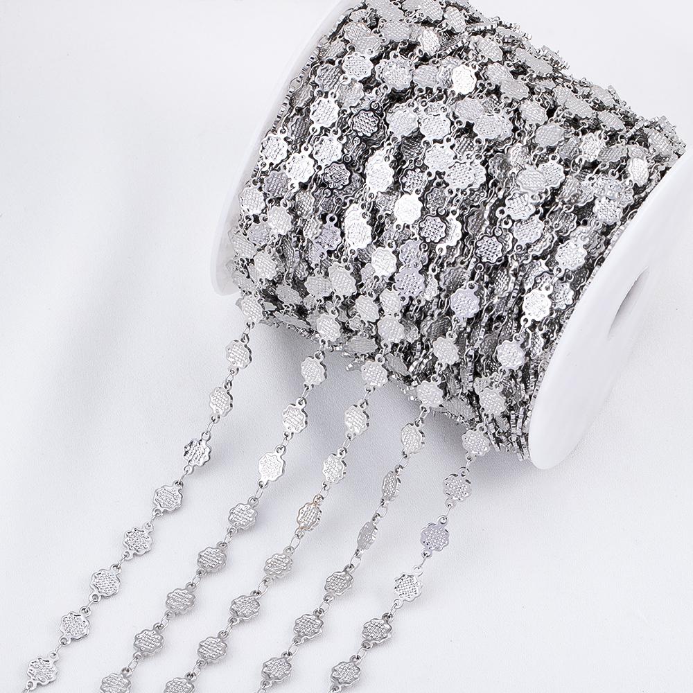 0.5meter 1meter Stainless Steel Flower Chain Roll DIY Jewelry Making Accessories Bulk Chain for Crafts for DIY Necklace Bracelet