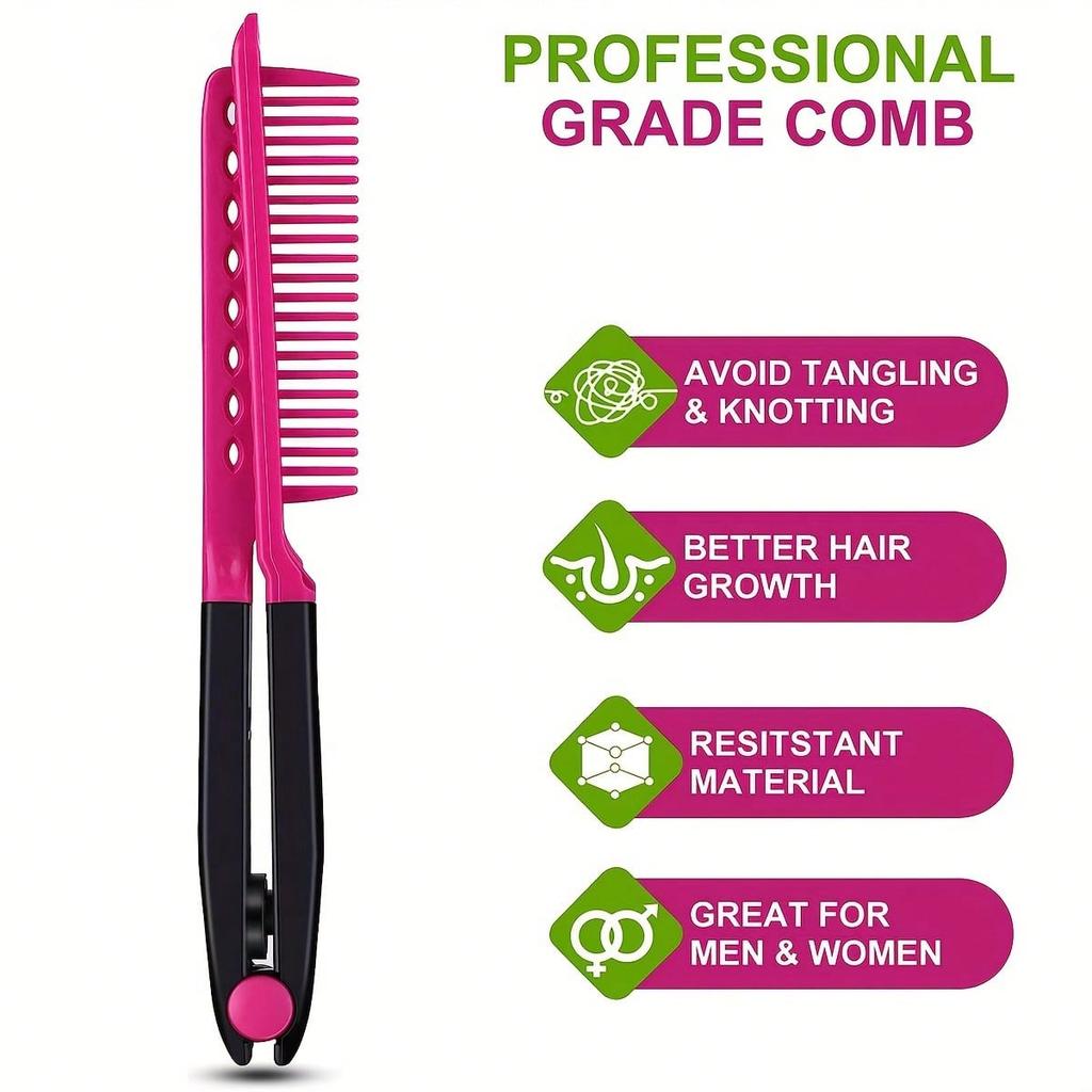 V-Clip Glatthaarkamm, Clip-Kamm, Haare ordnen und schneiden, Haarstyling-Kamm, Kunststoff Entwirrender Haarstyling-Kamm