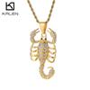 Full Zirconia Big Scorpion Pendant Necklace For Men Women Hip Hop Stainless Steel Trendy Jewelry Golden Animal Accessories Gift