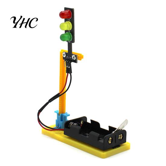 Science 1Set Educational Kit Novelty Brain Development Handmade Traffic Light Technology for Home жёлтый