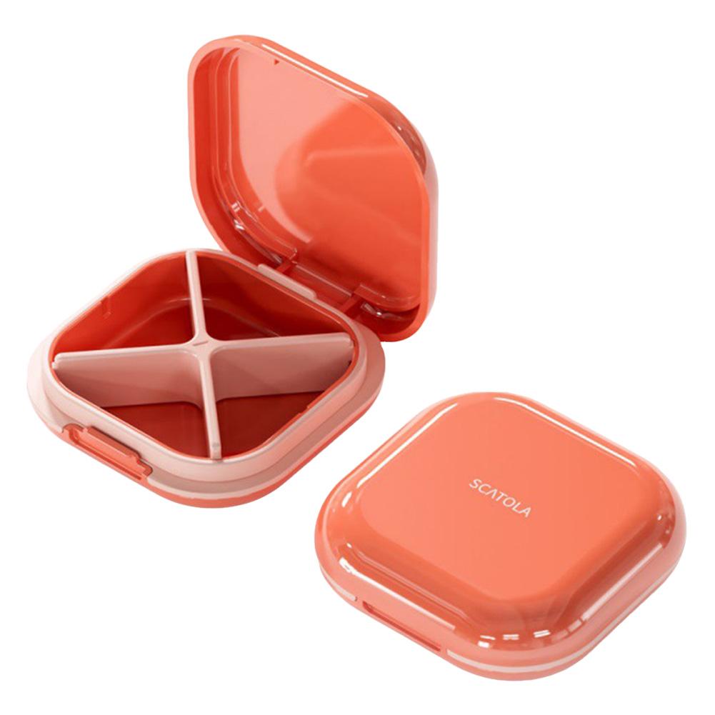 4 Grid Pill Case Pill Container Moisture-proof Pill Storage Box Multi-Function Small Pill Organizer for Outdoor Travel