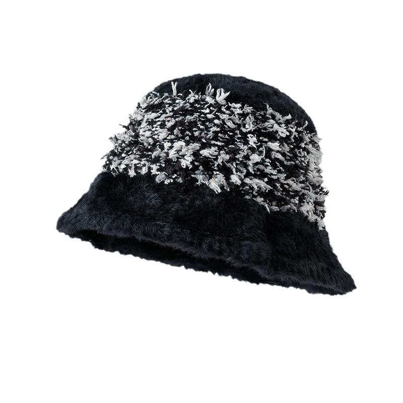 Women's Autumn and Winter New Plush Knitted Wool Hat In Winter Warmth and Thickened Fisherman's Hat Versatile Face Showing Small Basin Hat