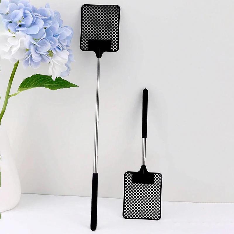 1 pakke svart kreativ fluesmekker myggsmekker rustfritt stål utvidbart design flueskremmende forsyninger