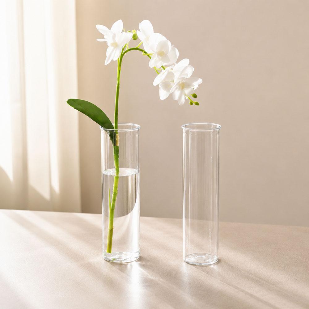 6/12PCS plastic cylindrical vases, high transparency vase set, suitable for simple desktop flower arrangement decoration