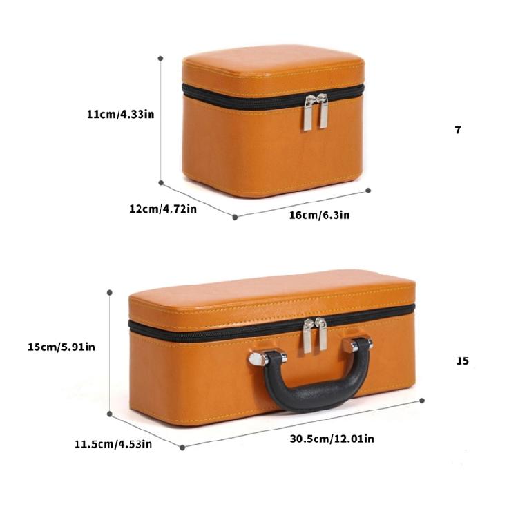 Jewelry Organizer Pouch with Multiple Pockets for Sorting Bracelets Velvets Lined Portable Stylish PU Container