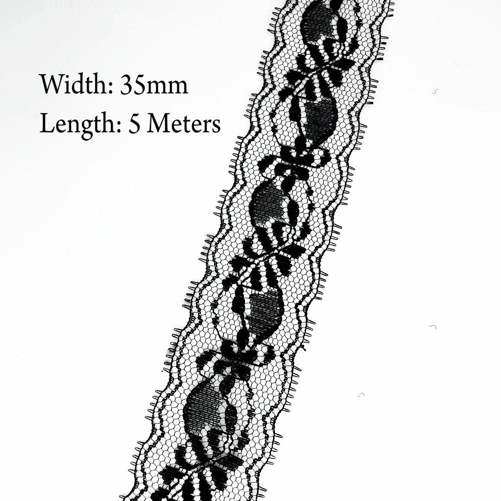 5 Meter Weiß Schwarz Spitzenband Sortierte Muster Borten für Geschenkverpackung Weihnachten Hochzeitsdekorationen DIY Basteln Nähzubehör