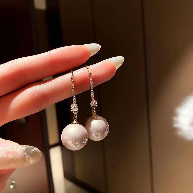 Pearl Earring for Women Gold Plating Ball Earrings Christmas Gift Irregular Design Zircon Earrings Bijoux Femme