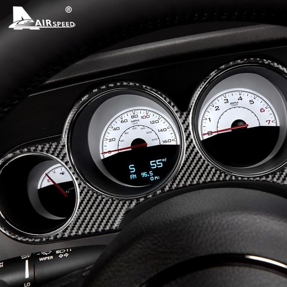 Real Soft Carbon Fiber for Dodge Challenger 2011 2012 2013 2014 Accessories Interior Car Speedometer Cluster Cover Trim Sticker