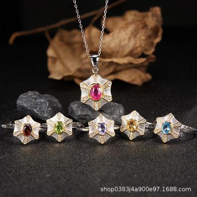 Collana Ciondolo Tesoro Naturale in Argento Sterling S925 High Sense Stile Retro Lusso Leggero Non Sbiadisce Gioielli di Nicchia