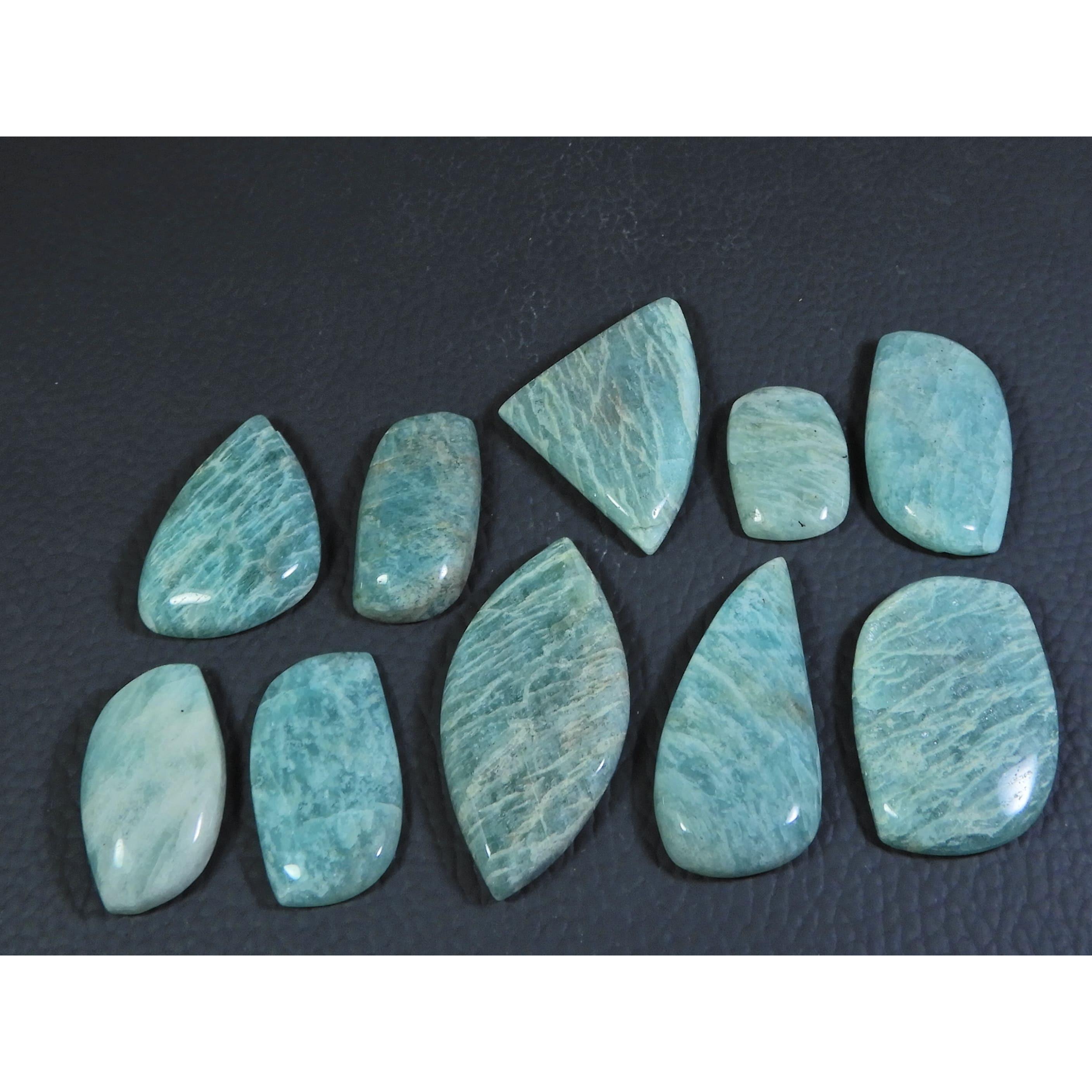 

203 карата. Натуральный амазонит, кабошон причудливой формы, рассыпной драгоценный камень, лот из 10 штук C-294
