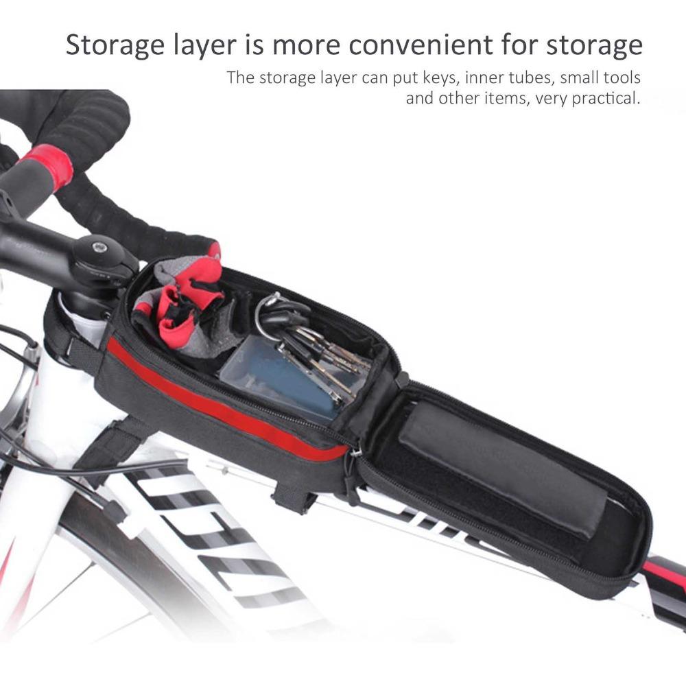 600D Nylon , TPU Bike Touchscreen Phone Bag Bike Frame Phone Holder  Outdoor Riding