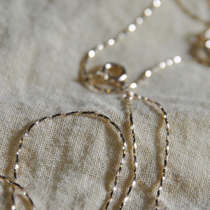 

NJ JEWELRY Wire Silky Chain #twist Necklace (14k/18k) 14K White Gold