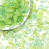50Pcs Green Transparent Leaf Glass Beads Charms 9.5X20mm Loose Spacer Beads For Jewelry Making DIY Bracelet Earrings Accessories