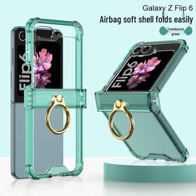 Samsung Z Flip6 Protective Case with Hinge Ring Holder, Full Coverage, Anti-fall. Suitable for Men & Women.