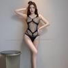 Crotchless Fishnet Bodysuit: Black, Transparent, Tempting Bedroom Wear