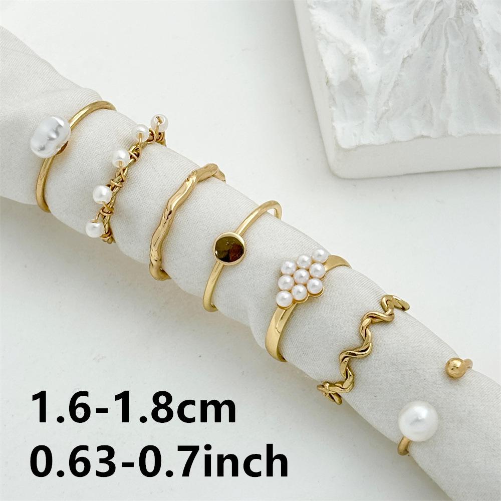 Japanese-Korean Pearl Knuckle Ring Set: 7-Piece Creative Fashion Rings for Women