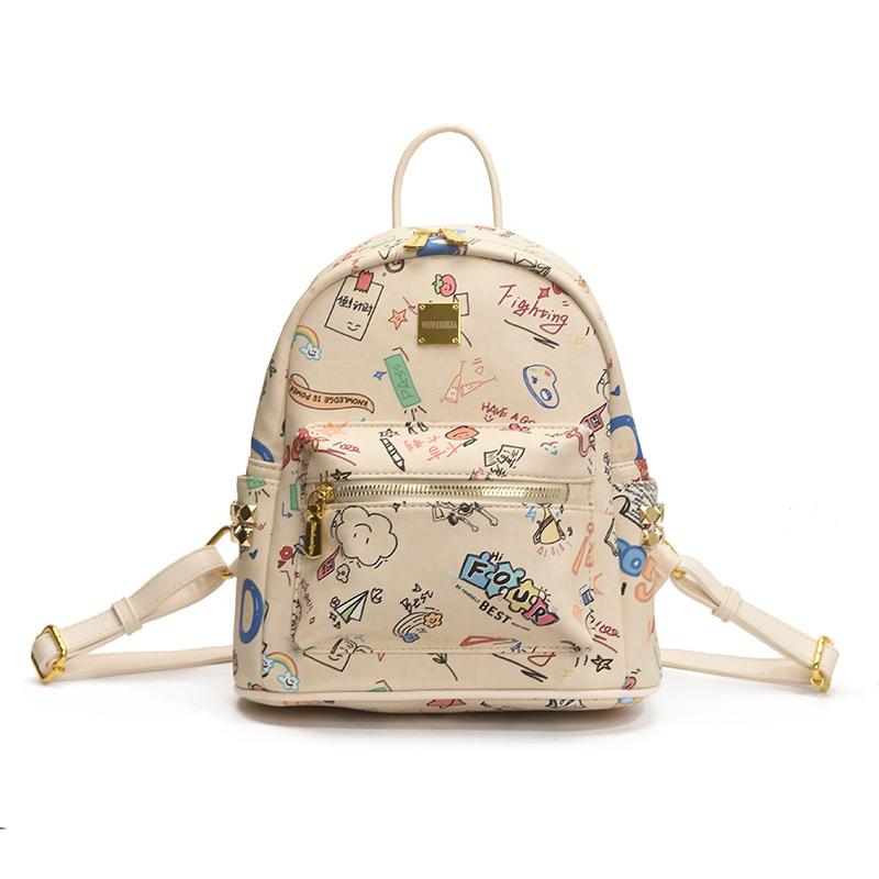 School Bag Girl Style Cute Cartoon Graffiti Print Backpack Primary School Junior High School Student