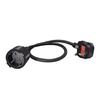 Portable Use Cable, EU 4.8mm Female Receptacle with British Three Pin Male End, Black Three Wire Cord for Mains Matching