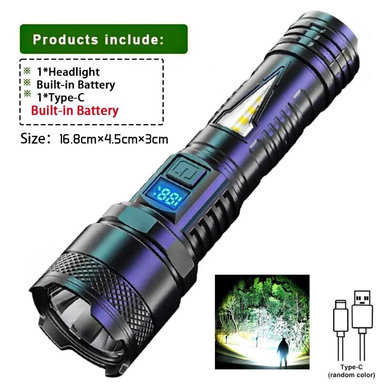 

Super Bright Long Range LED Flashlight Tactical Light USB Rechargeable Light Telescopic Zoom Torch Camping Lantern Outdoor 1LED
