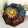1pc Sunburst Mandala Automatic Umbrella Durable Iron Frame & Plastic Handle, Gift for Family & Friends, Sturdy Construction Yy250905168