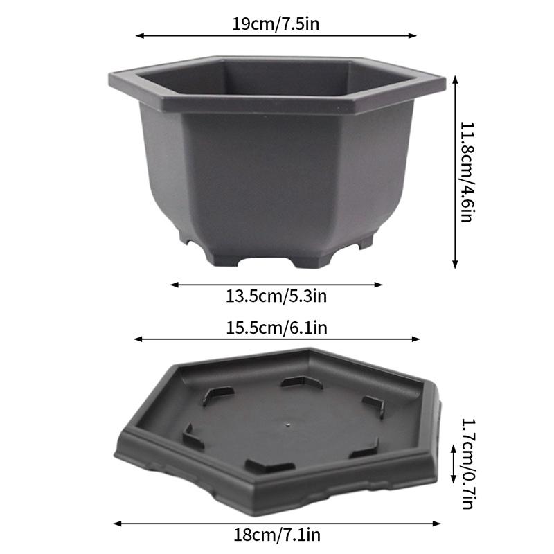 Bonsai Pot Imitation Purple Clay Flowerpot Plastic Plantpot Landscape Succulent Pot Garden Planter Gardening Macetas Para Planta