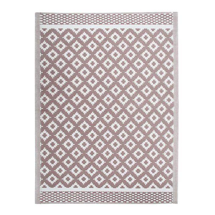NATOU - Outdoor Rug - Garden or Terrace Geometric Patterns 180 X 240 Cm Mocha Rosé