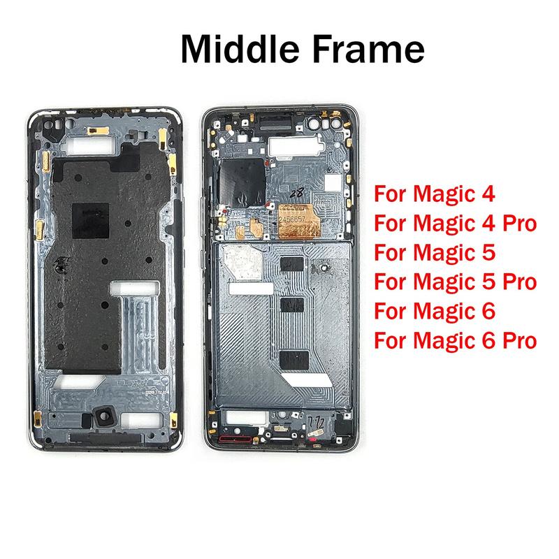 Middle Frame For Honor Magic 4 5 6 Pro LCD Front Frame Housing Bezel With Side Button For Magic4 black