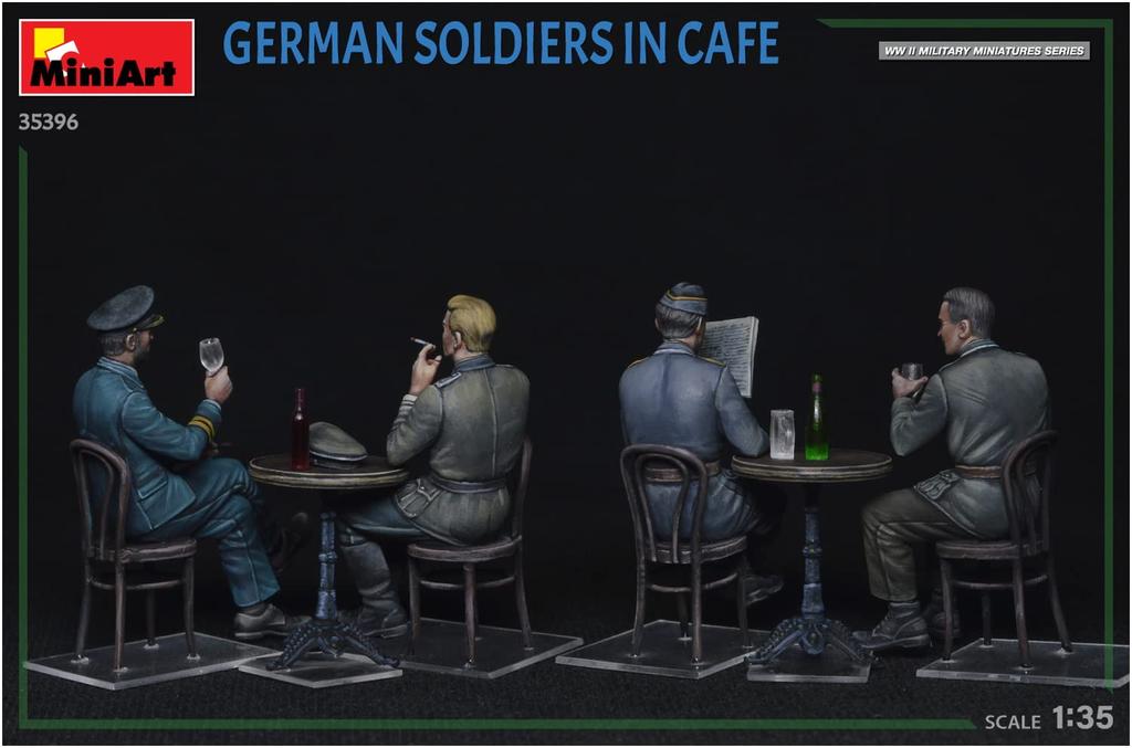 MiniArt Scale German Soldier In a Cafe of Plastic Model Kit MA35396 1/35 (Set 4)
