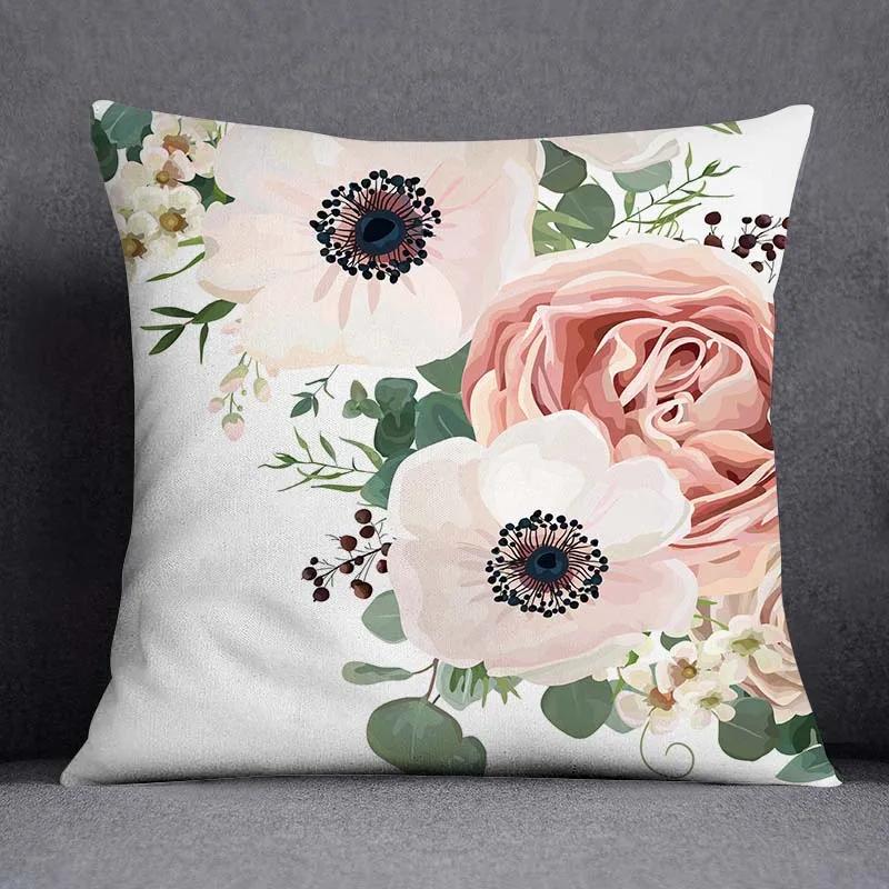 Juste De Coussin Carrée À Motif Papillon, Taie D'oreiller, Série Rose, Décoration De Bureau À Domicile