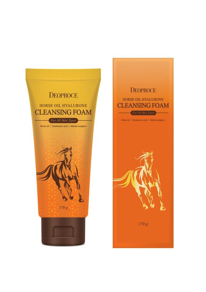 

Пенка для умывания с лошадиным жиром и гиалуроновой кислотой DEOPROCE HORSE OIL HYALURONE CLEANSING FOAM, 170г