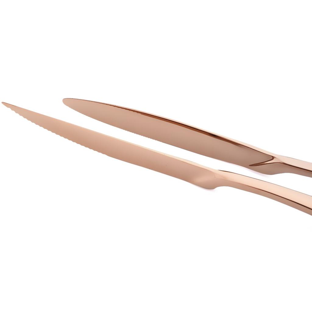 7Pcs Gold Dinnerware Set High Quality Stainless Steel Cutlery Set Knife Fork Tea Spoon Tableware Set Home Kitchen Dinner Silverware Set