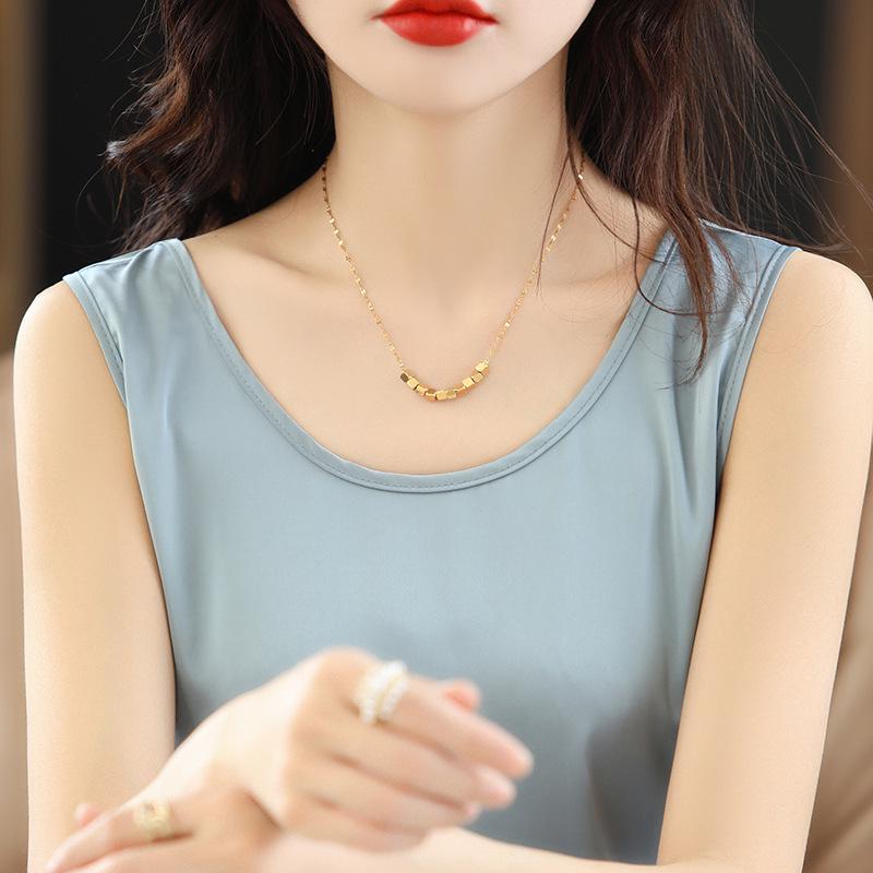 

Жіночий топ-майка з шовку шовковиці: Чорно-білий, З круглим вирізом, Вільна атласна базова майка, Літній топ S