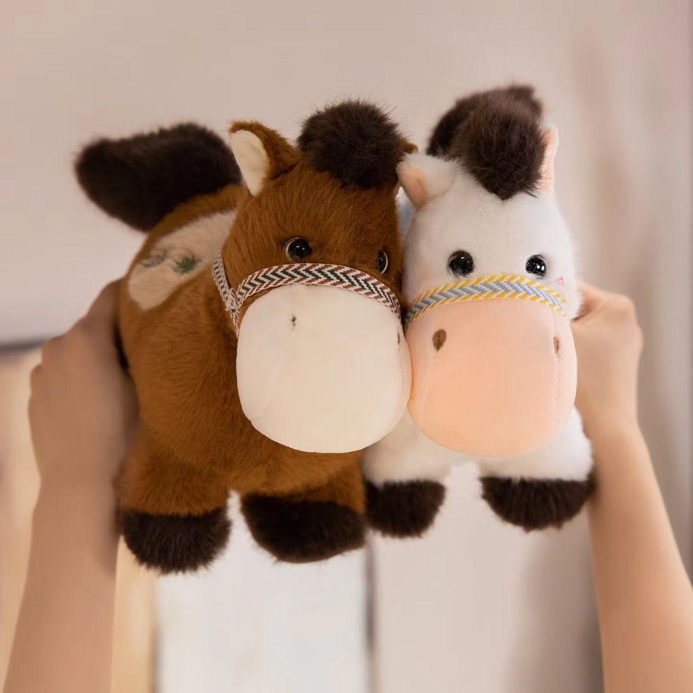 Mane Standing Foal Plush Doll Saddle Cartoon Horse Stuffed Toy Pony Plush Toys  Easter Gifts