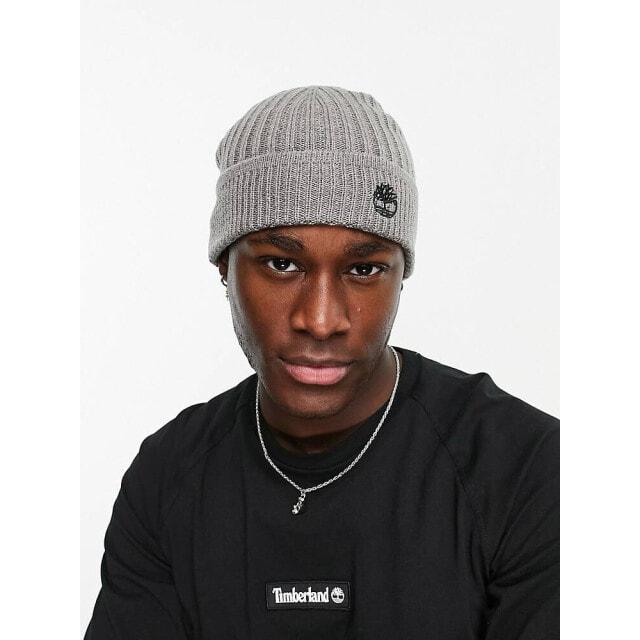 

Светло-серая шапка Timberland Solid Rib