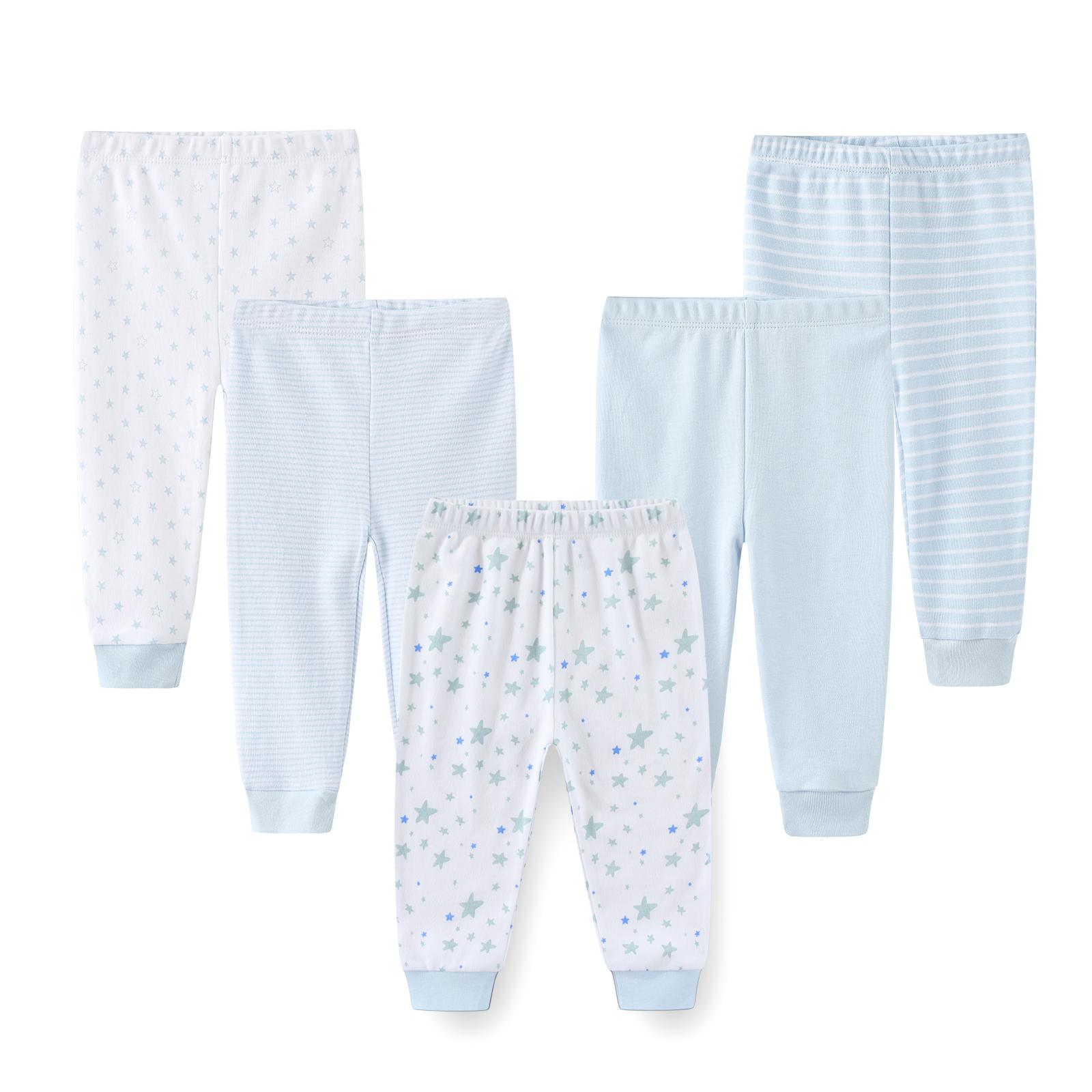 

5 комплектов штанов для новорожденных девочек, хлопковые штаны для мальчиков, летние леггинсы 12M