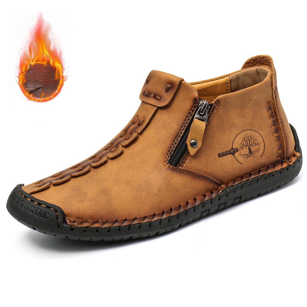 Herren Übergröße Reißverschluss Martin Boots - Herbst/Winter Lässig Outdoor Handgefertigt Genähte Stiefel